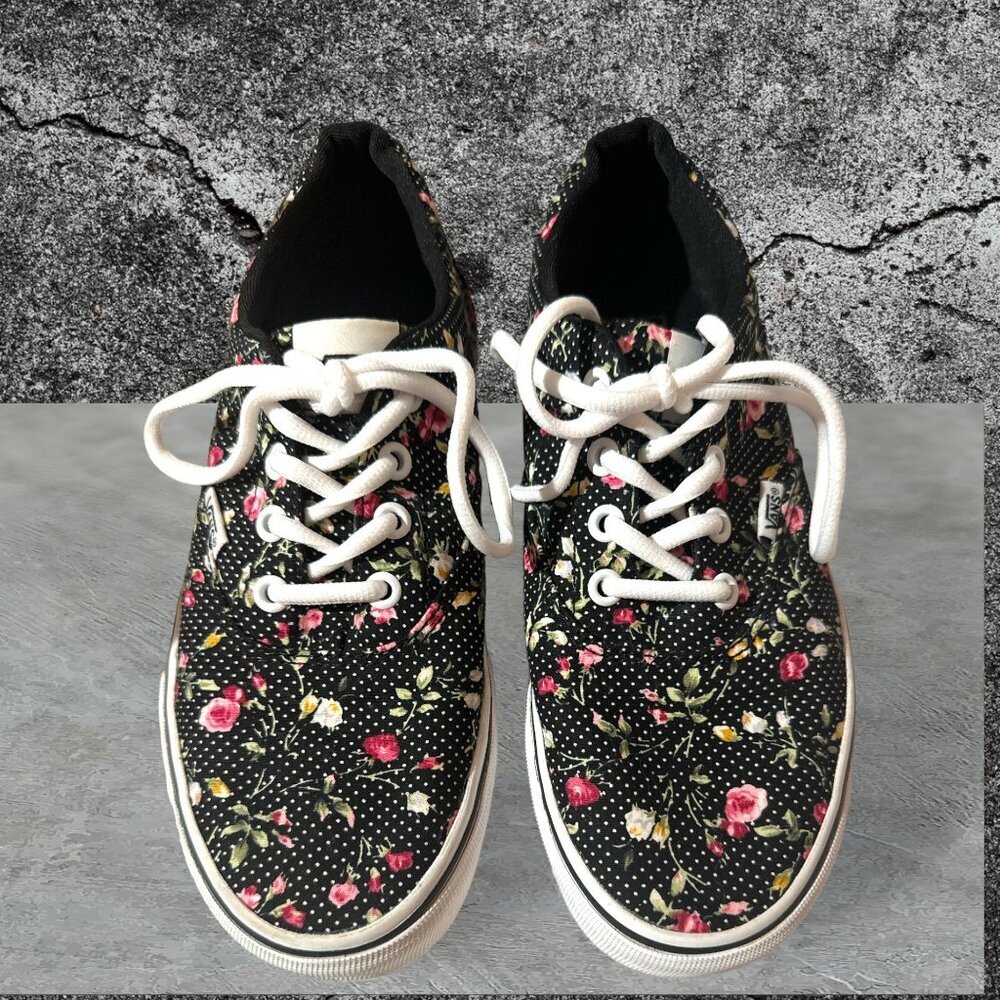 Vans Women's Black Floral Sneakers
